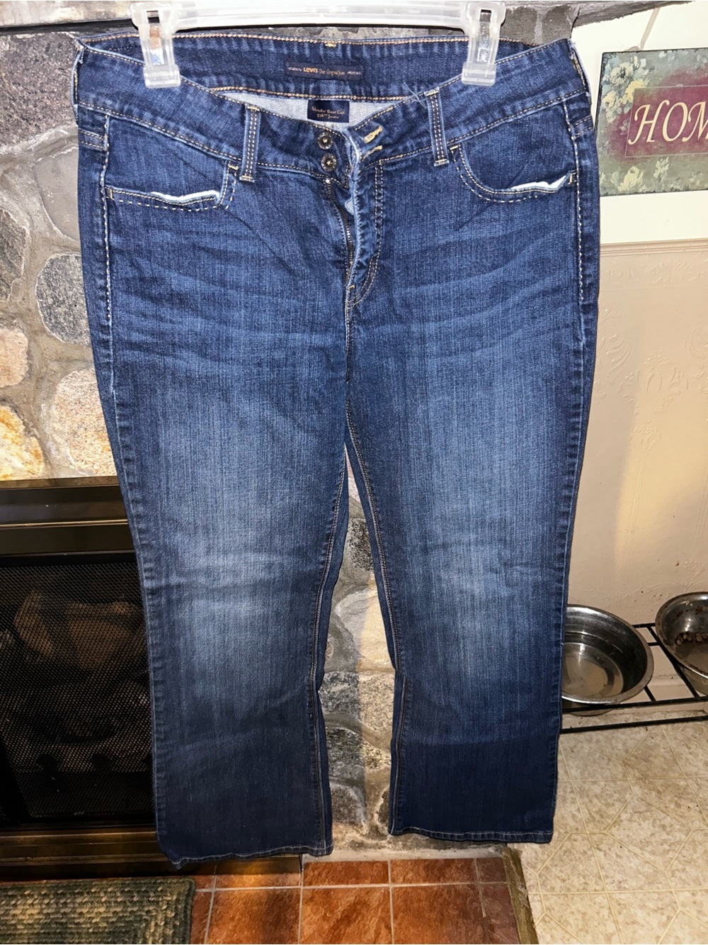 Levi's Dark Blue Slim Bootcut Jeans - Button Fly